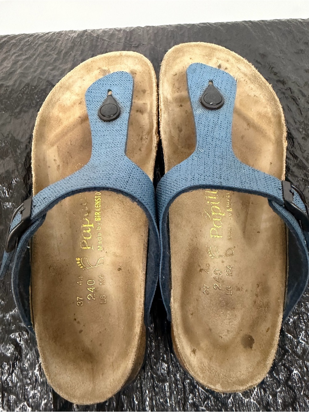 Papillio Blue Toe-Post Cork Sandals Ladies size 6 Men’s size 4